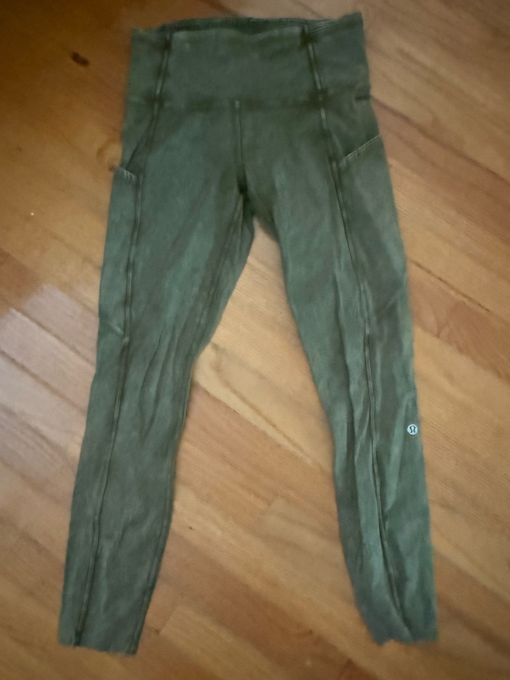 Lululemon Fast and Free Ice Dyed okive leggings - Picture 4 of 7